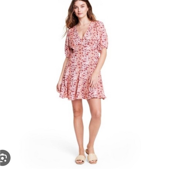 Rhode X Target Whimsical Floral Print Mini Dress Size 28 Plus Size NEW - Picture 3 of 6